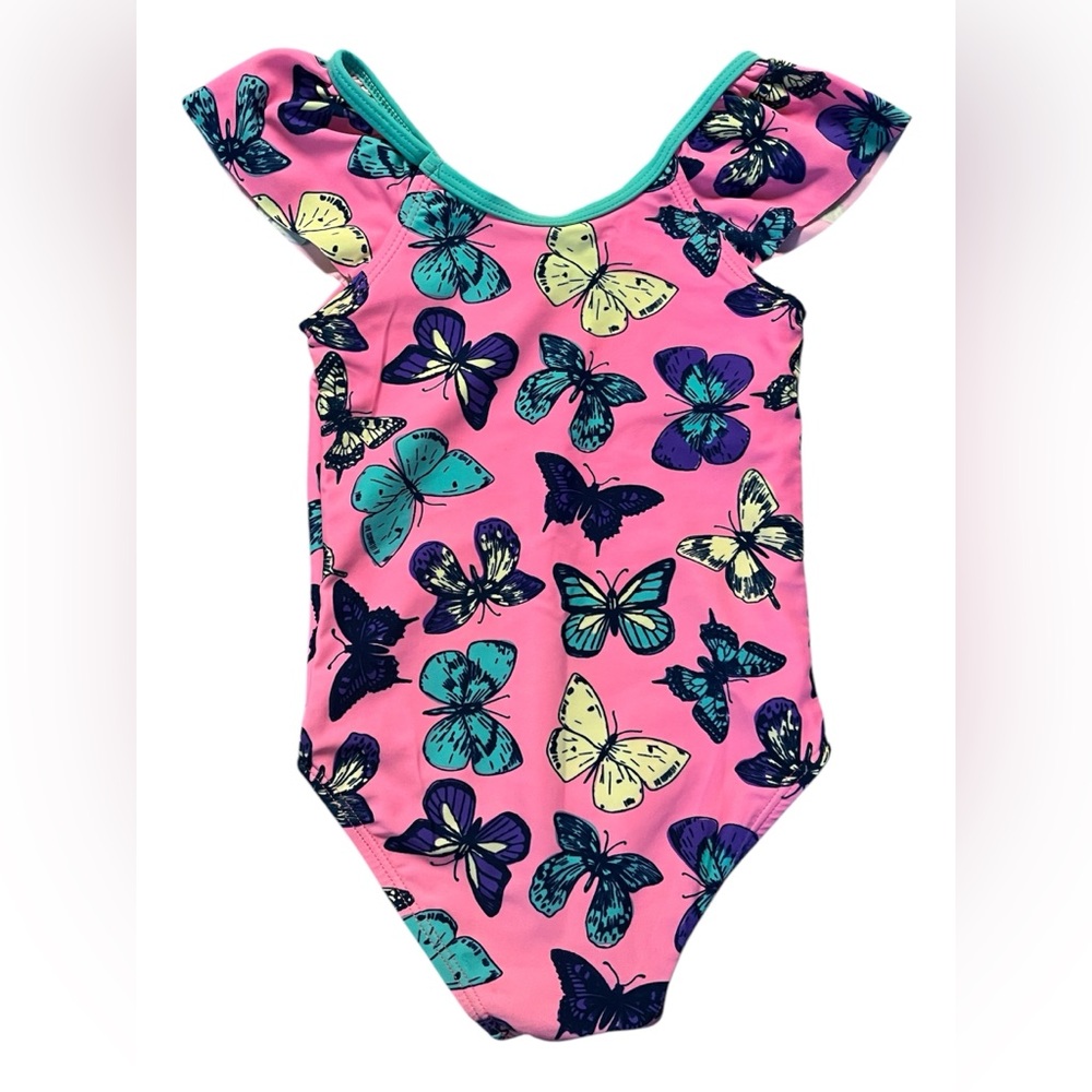 Pink Butterfly Print one piece swimsuit 🦋